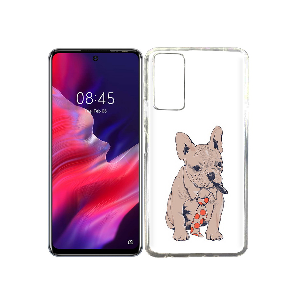 

Чехол MyPads Tocco для Tecno Pova 2 бульдог с сигарой, Прозрачный, Tocco