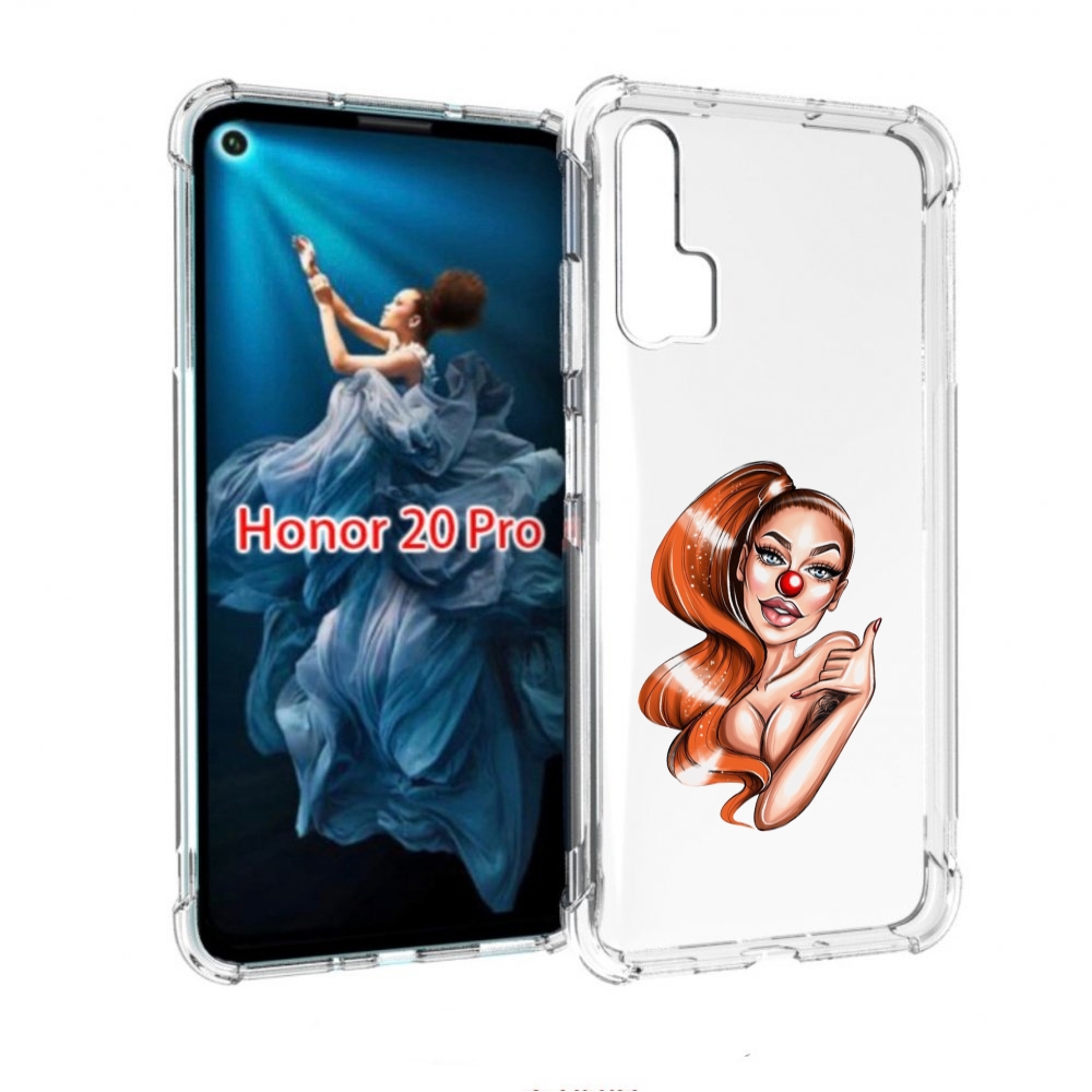 

Чехол бампер MyPads девушка-клоун для Honor 20 Pro противоударный, Прозрачный, Tocco