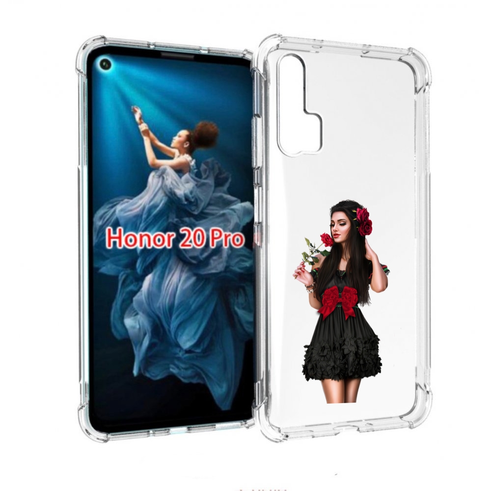 

Чехол бампер MyPads девушка-в-черном-платье-с-розой женский для, Прозрачный, Tocco