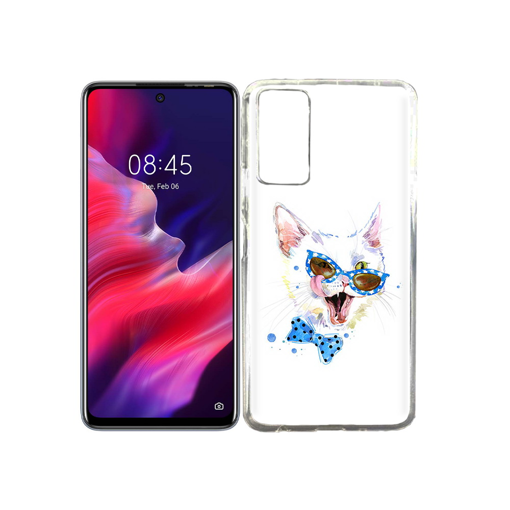 

Чехол MyPads Tocco для Tecno Pova 2 белый кот, Прозрачный, Tocco