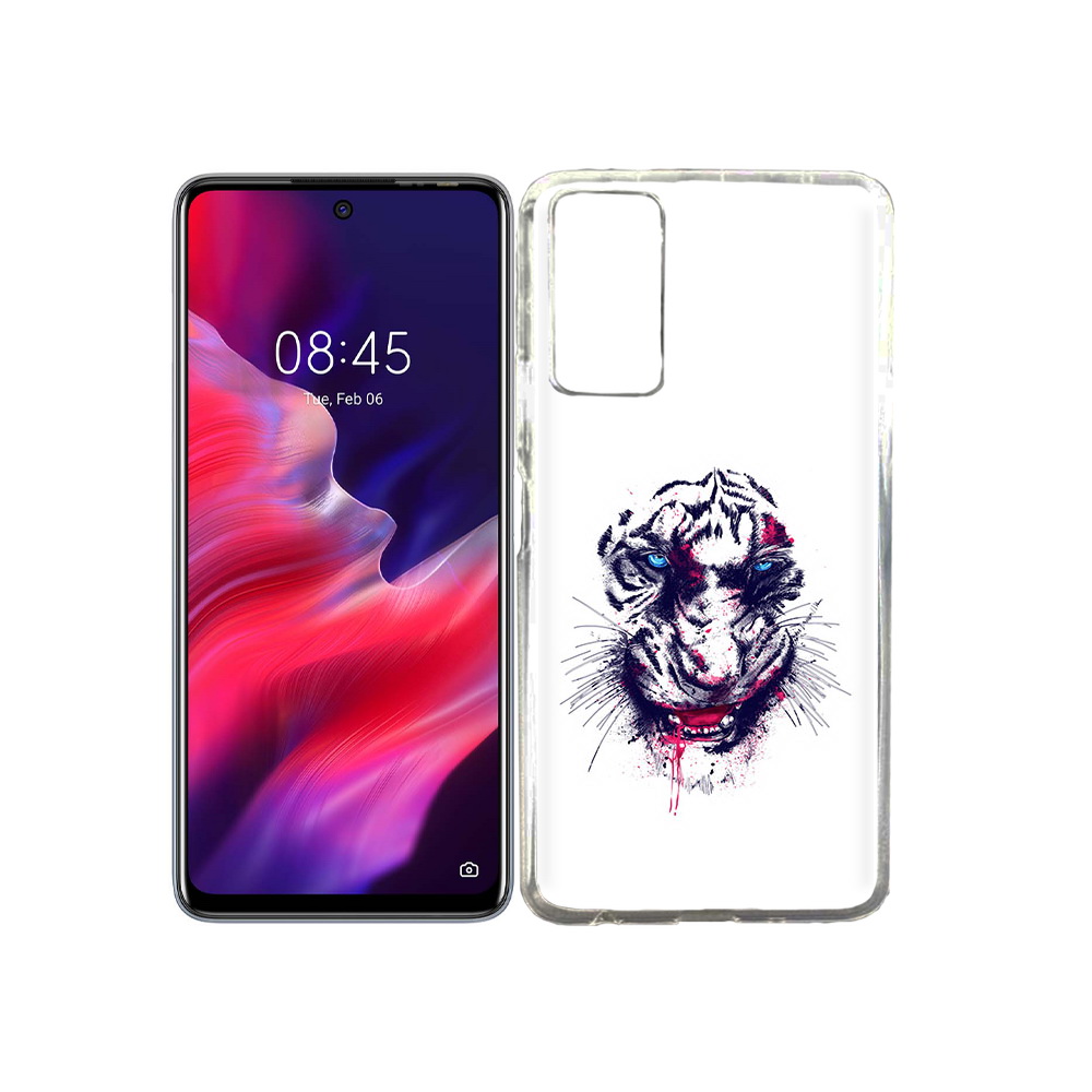 

Чехол MyPads Tocco для Tecno Pova 2 безумный тигр, Прозрачный, Tocco