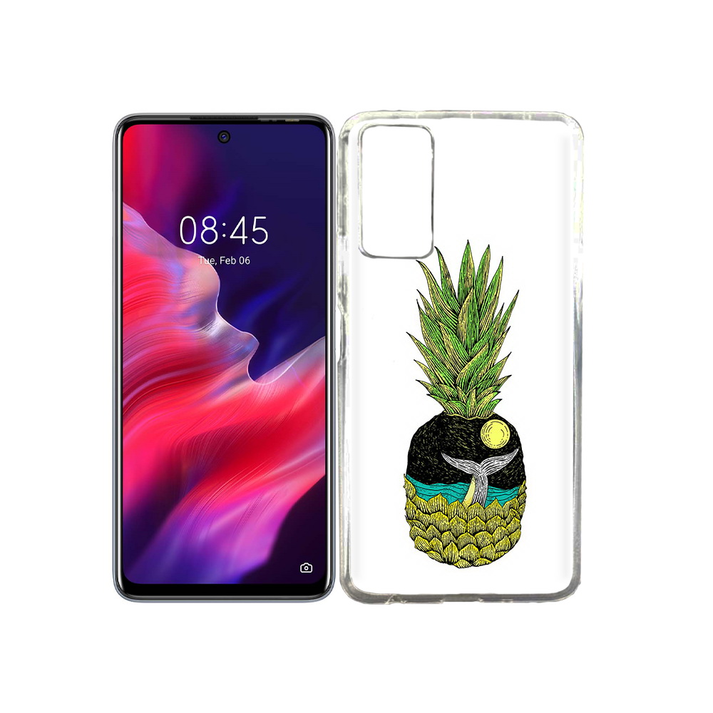 

Чехол MyPads Tocco для Tecno Pova 2 ананас с китом, Прозрачный, Tocco