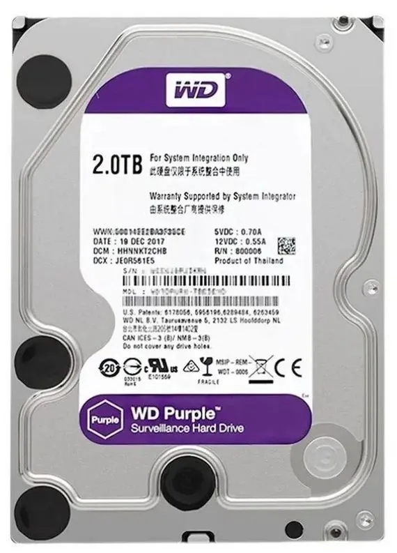 

Жесткий диск WD Purple IntelliPower 2 ТБ Purpul WD20PURX-78, Purple IntelliPower