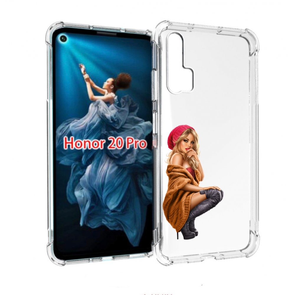 

Чехол бампер MyPads девушка-в-коричневом-свитере для Honor 20 Pr, Прозрачный, Tocco