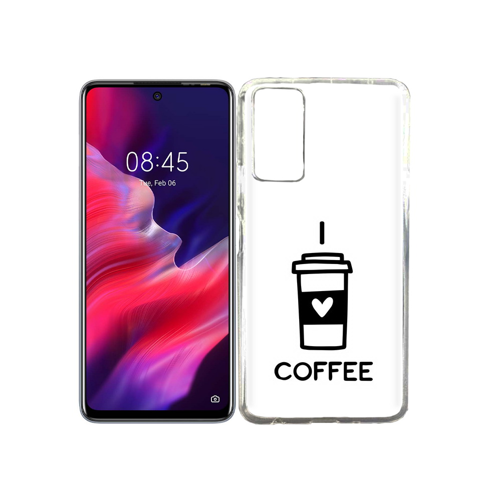 

Чехол MyPads Tocco для Tecno Pova 2 Я люблю кофе, Прозрачный, Tocco