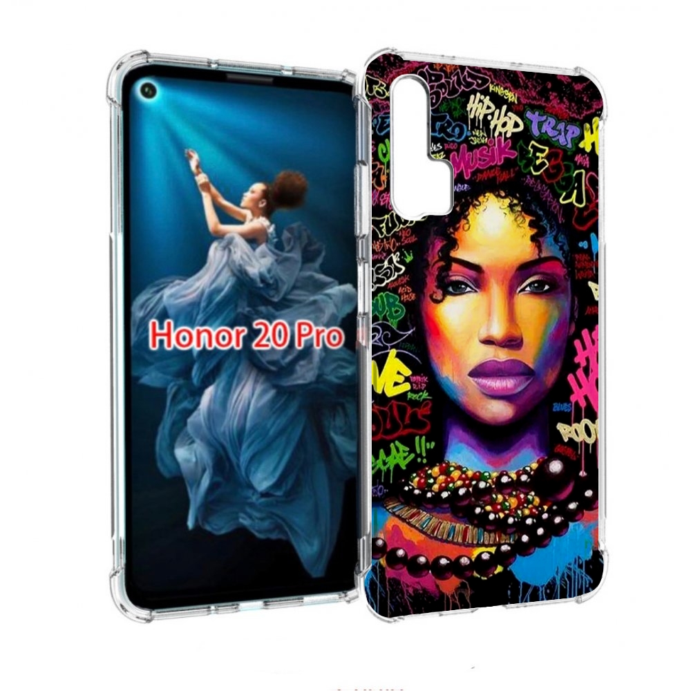 

Чехол бампер MyPads девушка-в-граффити женский для Honor 20 Pro, Прозрачный, Tocco
