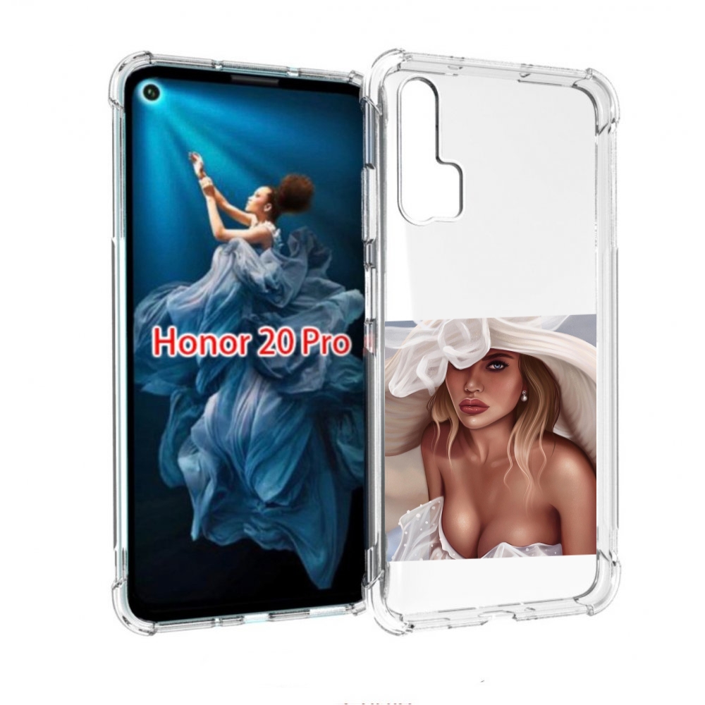 

Чехол бампер MyPads девушка-в-белой-шляпе женский для Honor 20 P, Прозрачный, Tocco