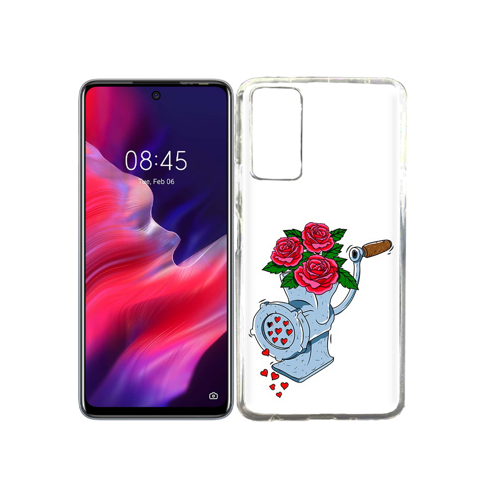 

Чехол MyPads Tocco для Tecno Pova 2 Цветочные сердца, Прозрачный, Tocco