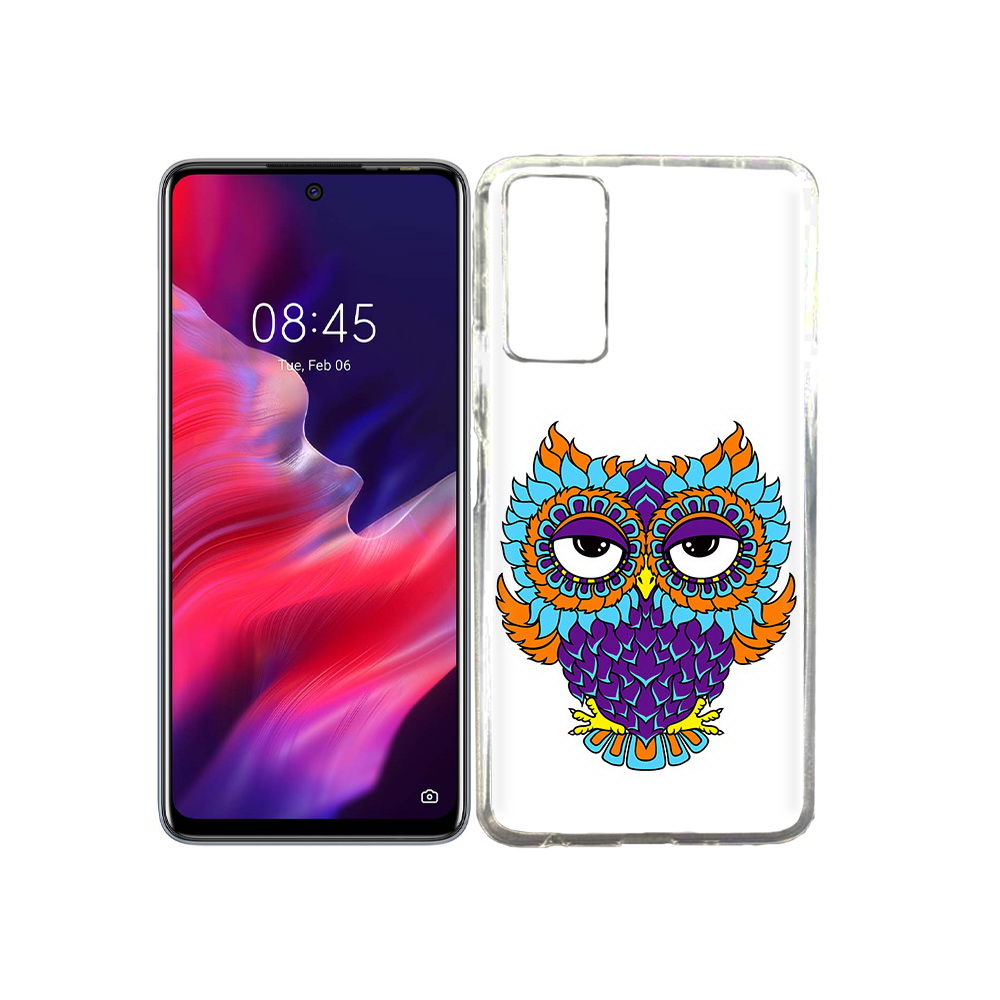 

Чехол MyPads Tocco для Tecno Pova 2 Цветная сова, Прозрачный, Tocco