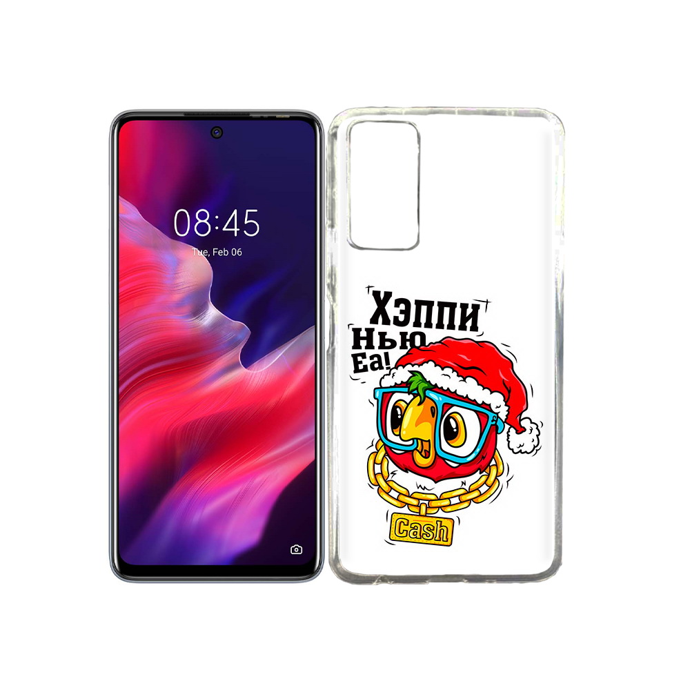 

Чехол MyPads Tocco для Tecno Pova 2 Хэппи нью еа, Прозрачный, Tocco