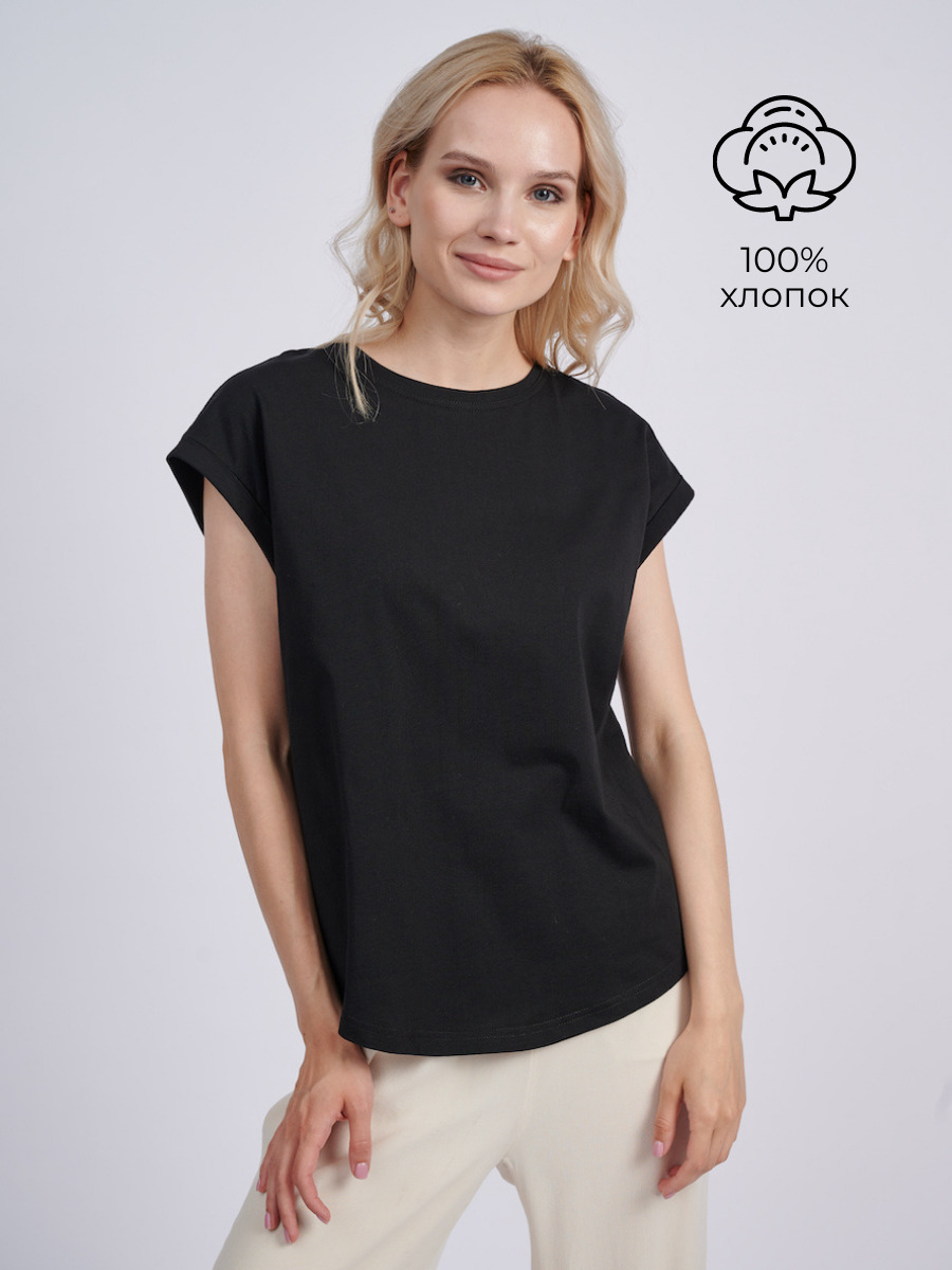 

Футболка женская KATHARINA KROSS 01-00013930 черная M, Черный, 01-00013930