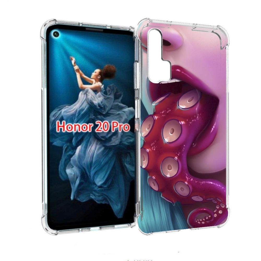 

Чехол бампер MyPads девушка с щупальцой женский для Honor 20 Pro, Прозрачный, Tocco
