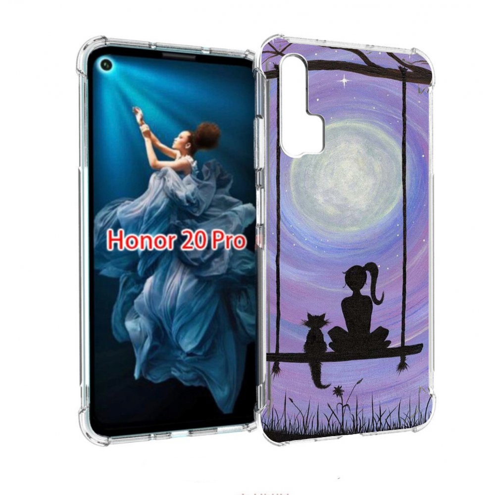 

Чехол бампер MyPads девушка с котом на качеле женский для Honor, Прозрачный, Tocco