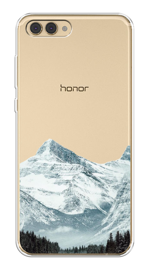 

Чехол на Honor V10 (View 10) "Горы арт 1", Белый;зеленый, 65150-2