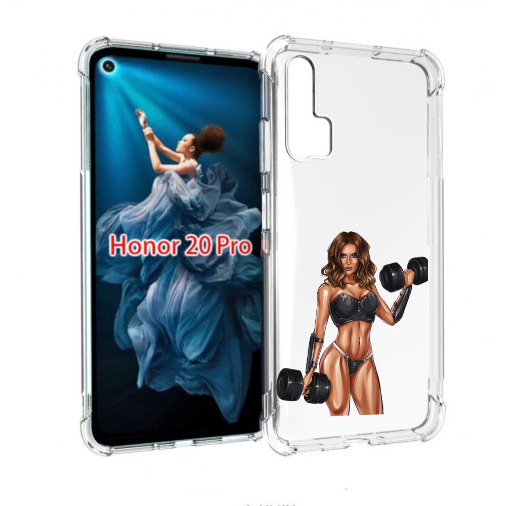 

Чехол бампер MyPads девушка с гантелями спорт женский для Honor, Прозрачный, Tocco