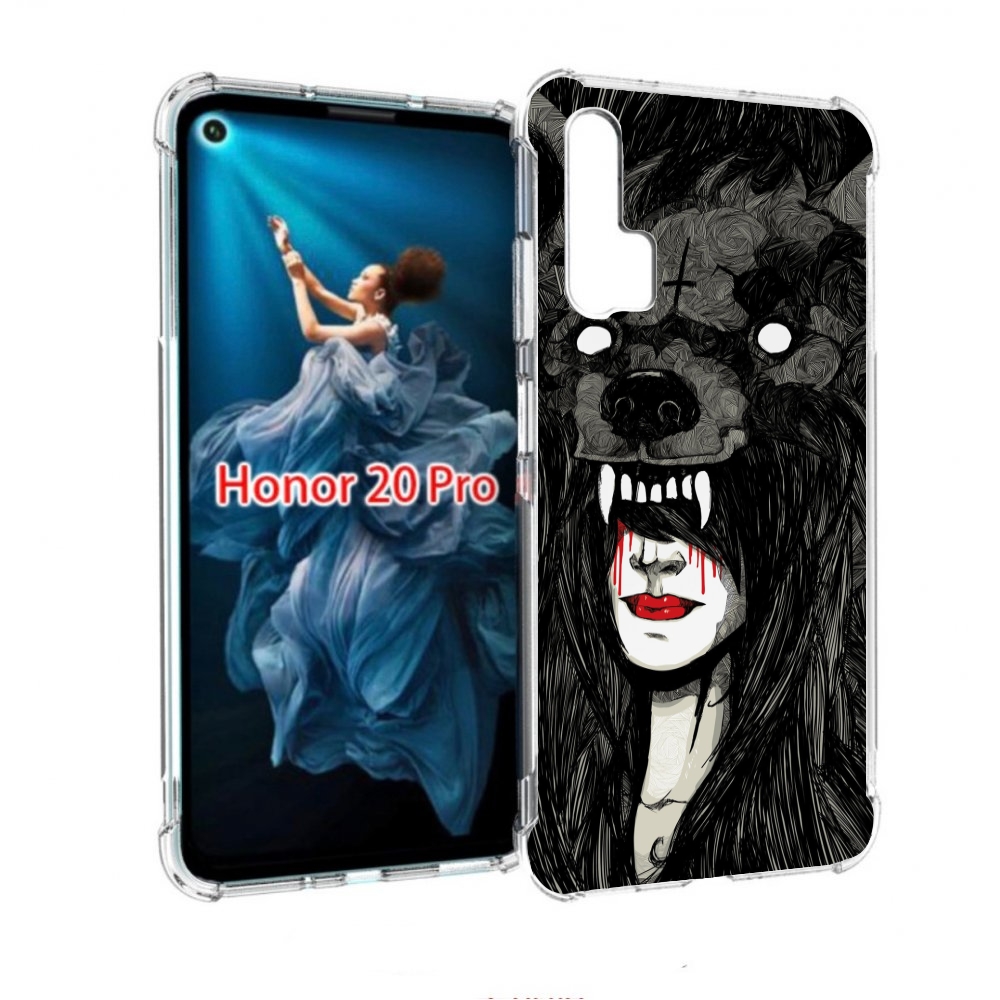 

Чехол бампер MyPads девушка в шкуре волка женский для Honor 20 P, Прозрачный, Tocco