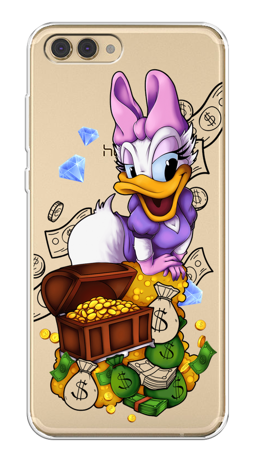 

Чехол на Honor V10 (View 10) "Rich Daisy Duck", Коричневый;белый;фиолетовый, 65150-6