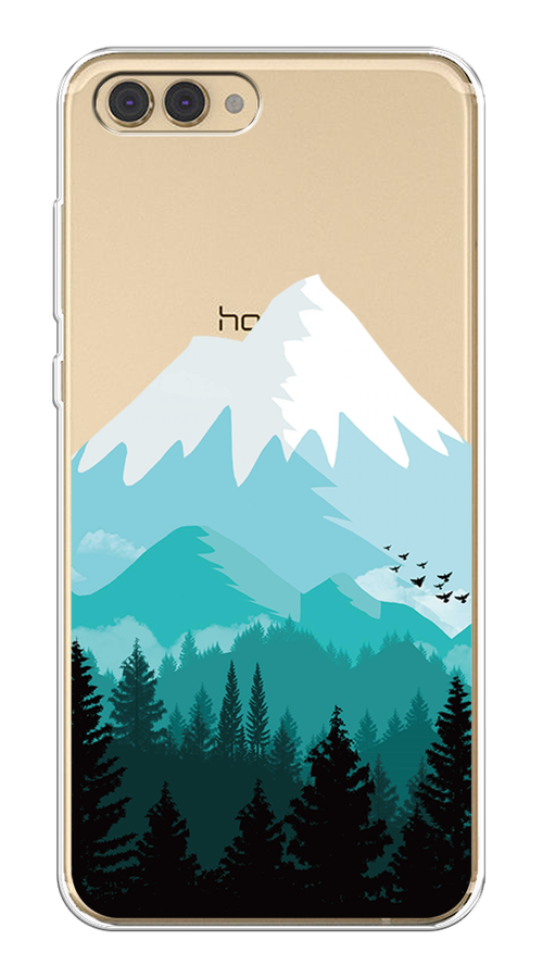 

Чехол на Honor V10 (View 10) "Синяя снежная гора", Белый;голубой;бирюзовый, 65150-2