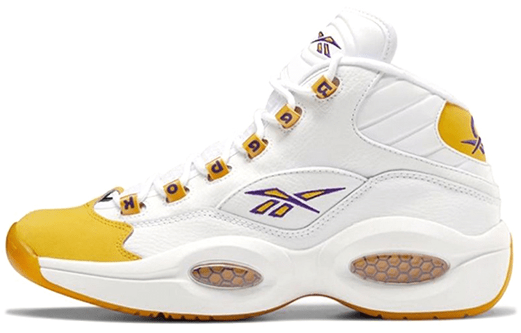 

Кроссовки унисекс Reebok Question Yellow Toe белые 43 EU, Белый, Question Yellow Toe