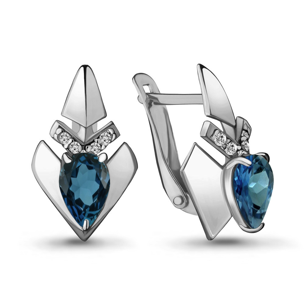 

Серьги из серебра с топазом Aquamarine 4460508А_925_р, 4460508А_925_р