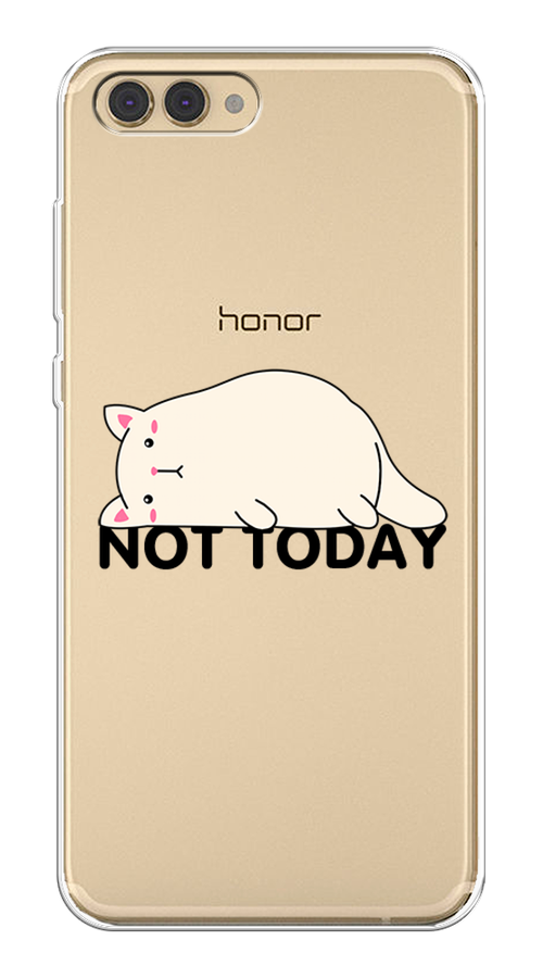 

Чехол на Honor V10 (View 10) "Cat not today", Белый;розовый;черный, 65150-1