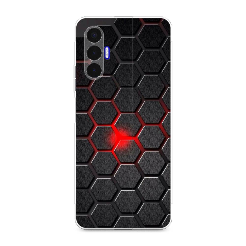 

Чехол для Tecno Pova 3 "Соты красные", Красный;черный;серый, 301550-3