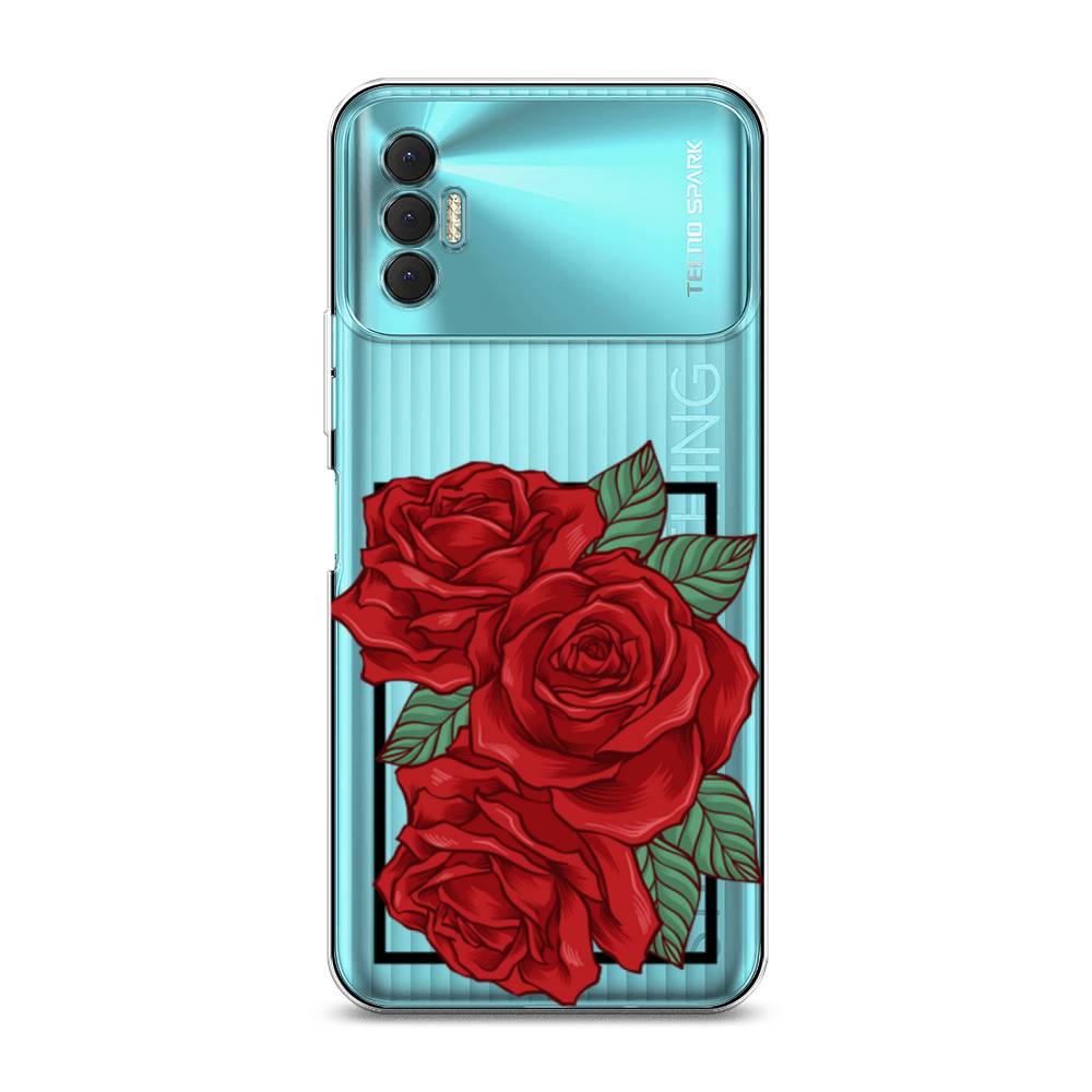 

Чехол для Tecno Spark 8P "Три алые розы", Красный, 301450-2