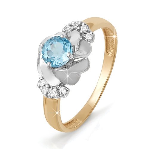 

Кольцо из золота р. , КЮЗ Дельта 310904сит, топаз\фианит, 310904сит