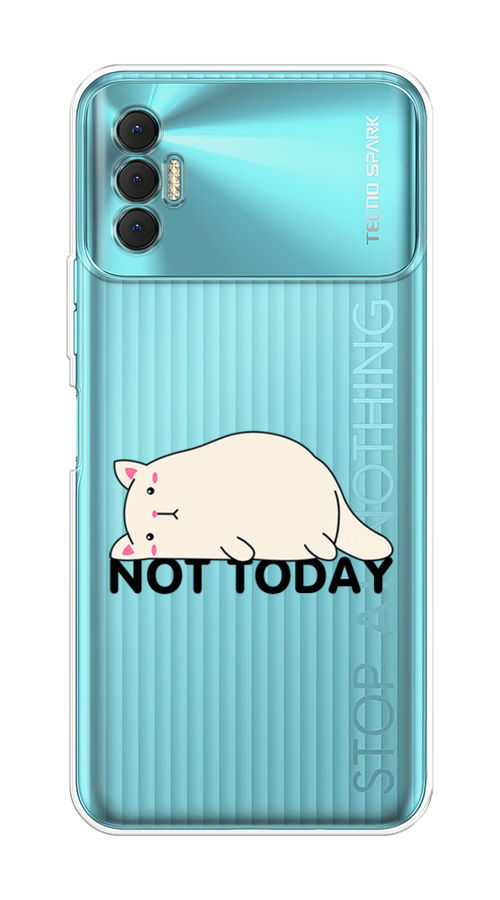 

Чехол на Tecno Spark 8P "Cat not today", Белый;розовый;черный, 301450-1