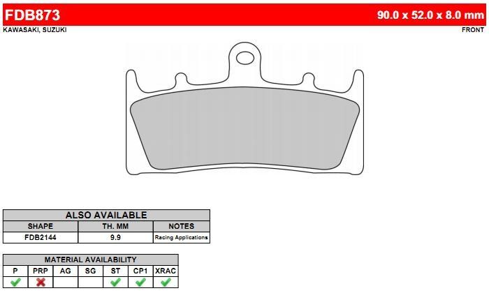 

FDB873EF Ferodo тормозные колодки, FDB873EF