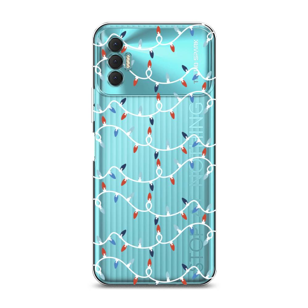 

Чехол для Tecno Spark 8P "Разноцветная гирлянда", Белый;красный;синий, 301450-5