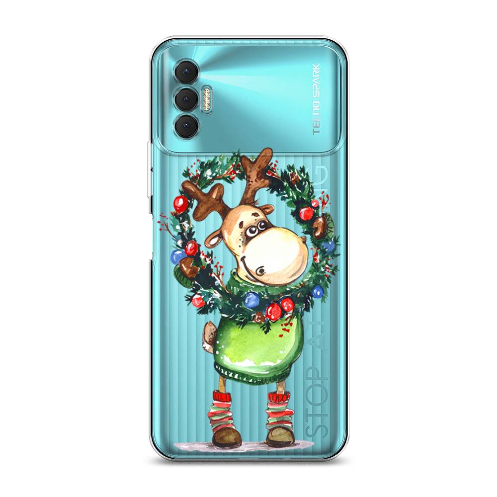 

Чехол для Tecno Spark 8P "Олень с новогодним венком", 301450-4