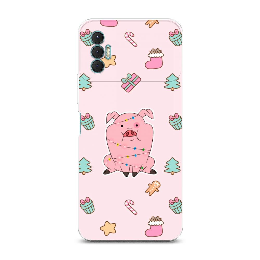 

Чехол для Tecno Spark 8P "Розовая свинка", Розовый;зеленый, 301450-5