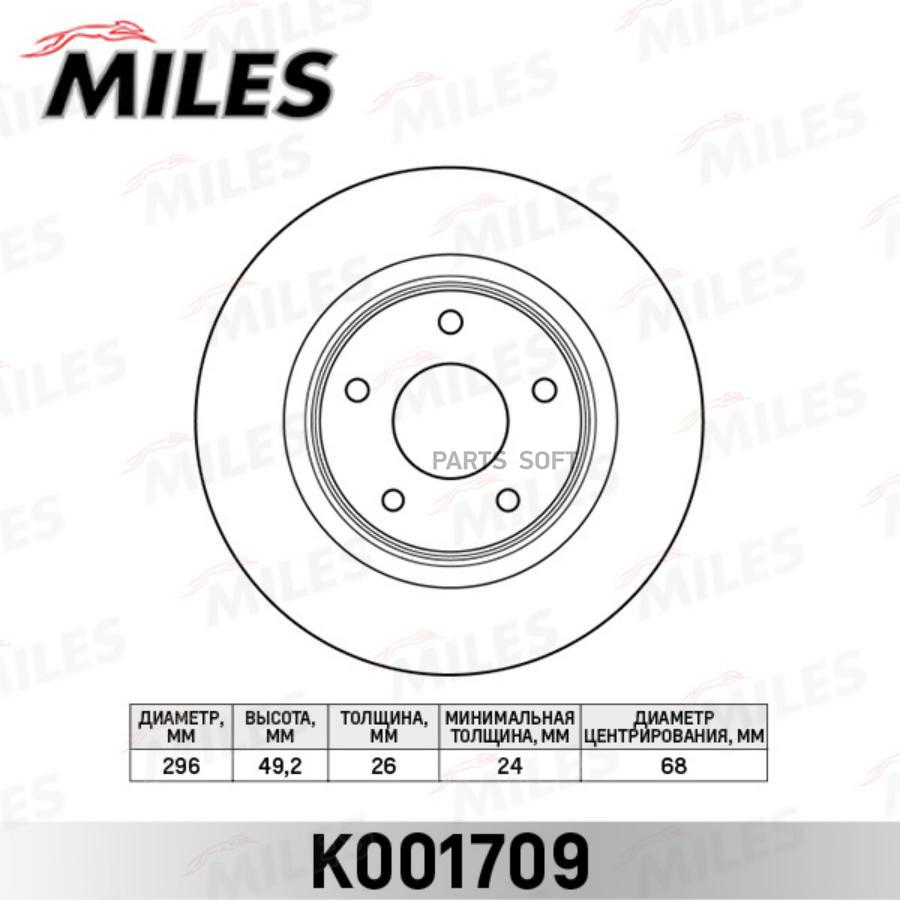 

Диск Тормозной Передний Nissan Teana 08-13 (Trw Df7246) K001709 Miles арт. K001709