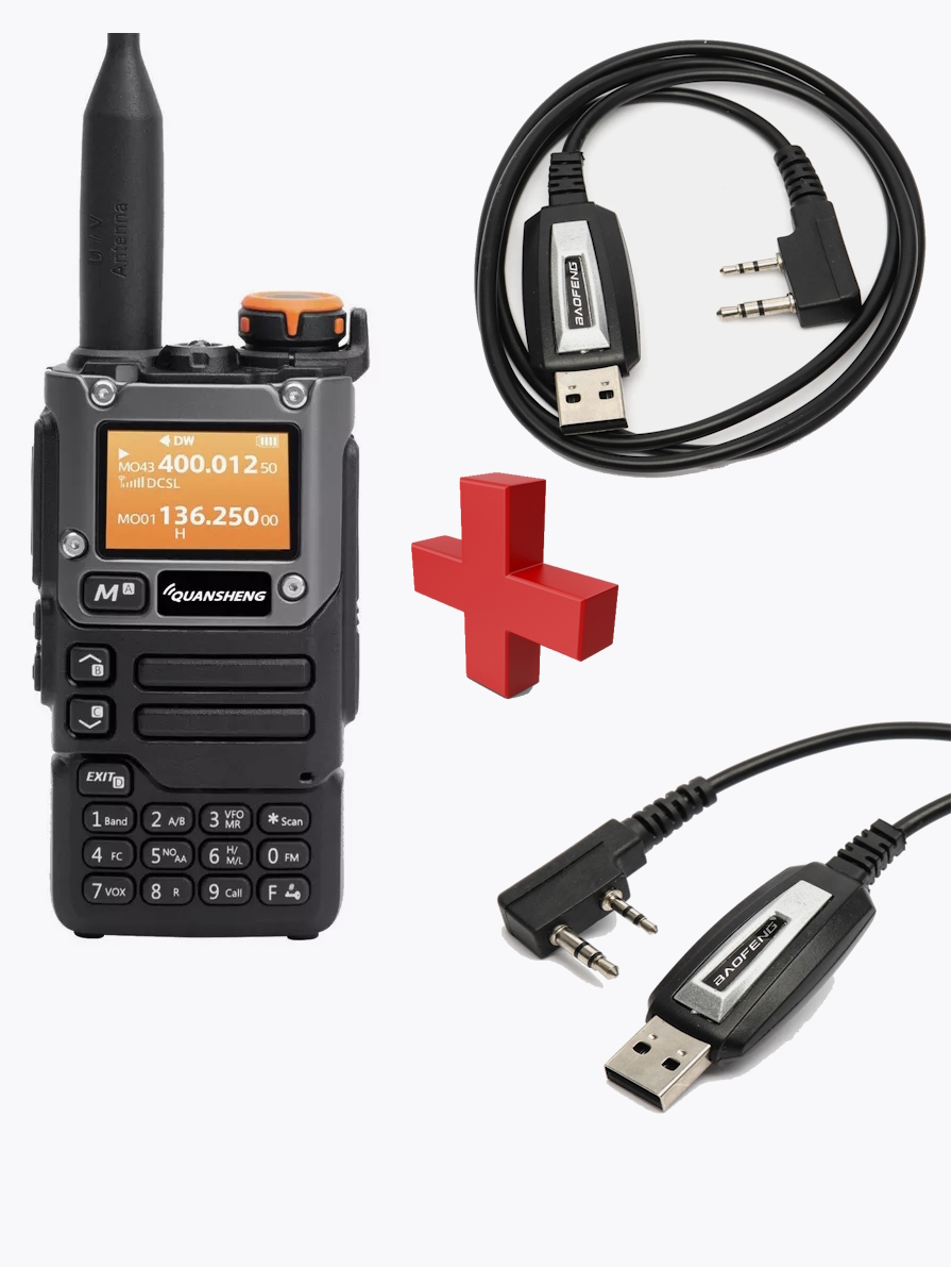 

Радиостанция Quansheng UV-K5 8 + Кабель USB для программирования, Черный, UV-K5 (8)