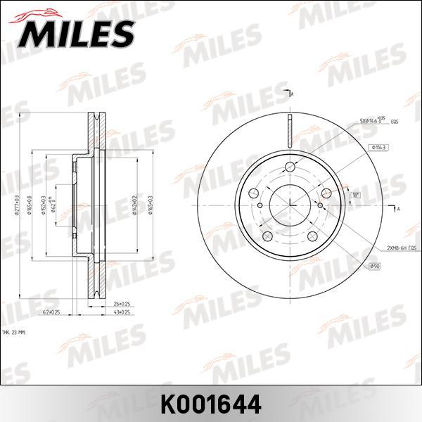 

Диск Тормозной Передний D277мм Toyota Auris/Corolla E15/E18 (Trw Df6679) K001644 Miles арт