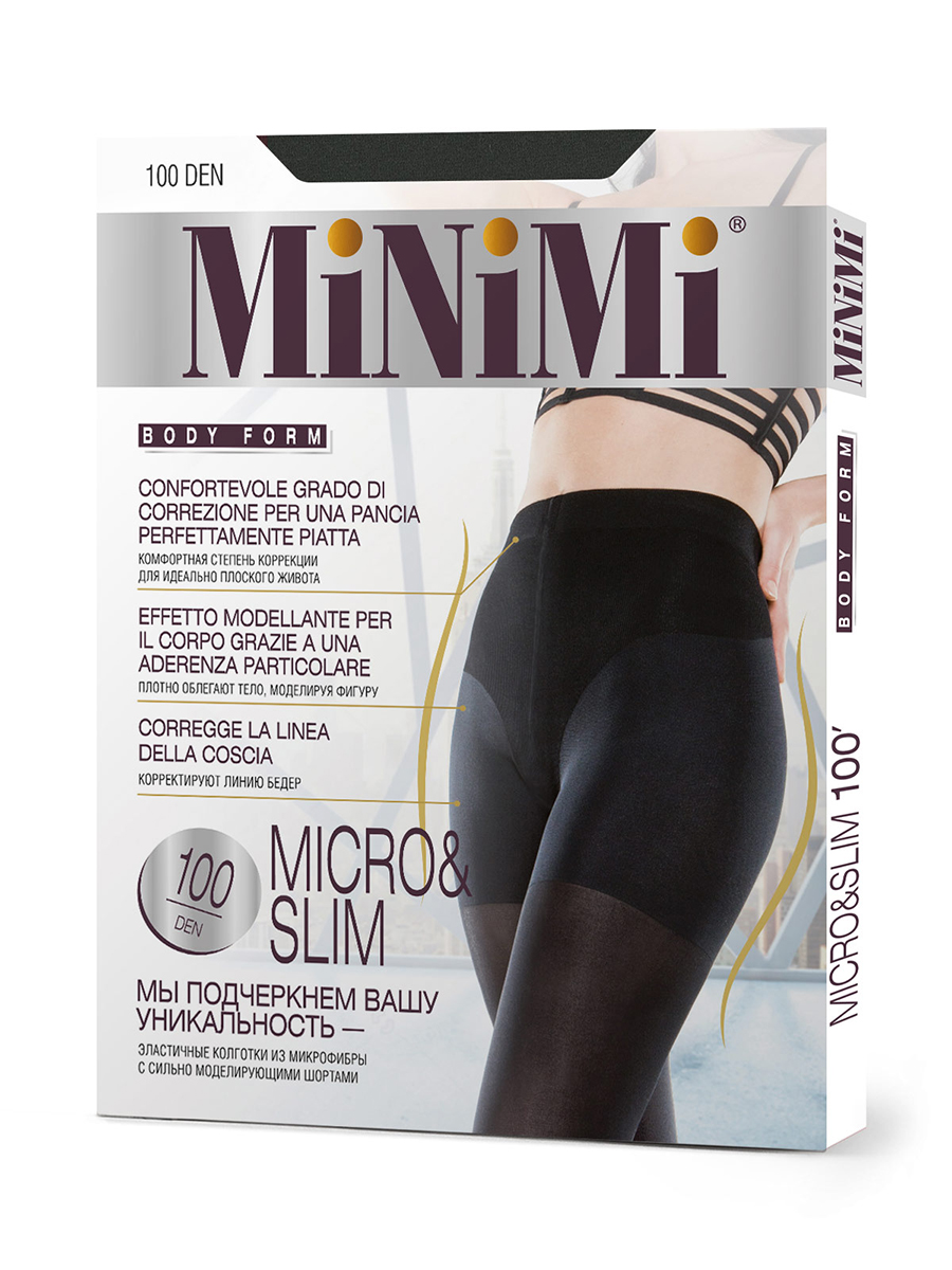 Колготки Minimi Basic MICRO&SLIM 100 carbone 3(M)