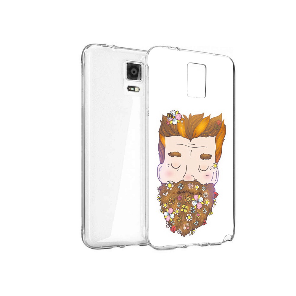 

Чехол MyPads Tocco для Samsung Galaxy Note 4 мужчина с цветами в бороде, Прозрачный, Tocco