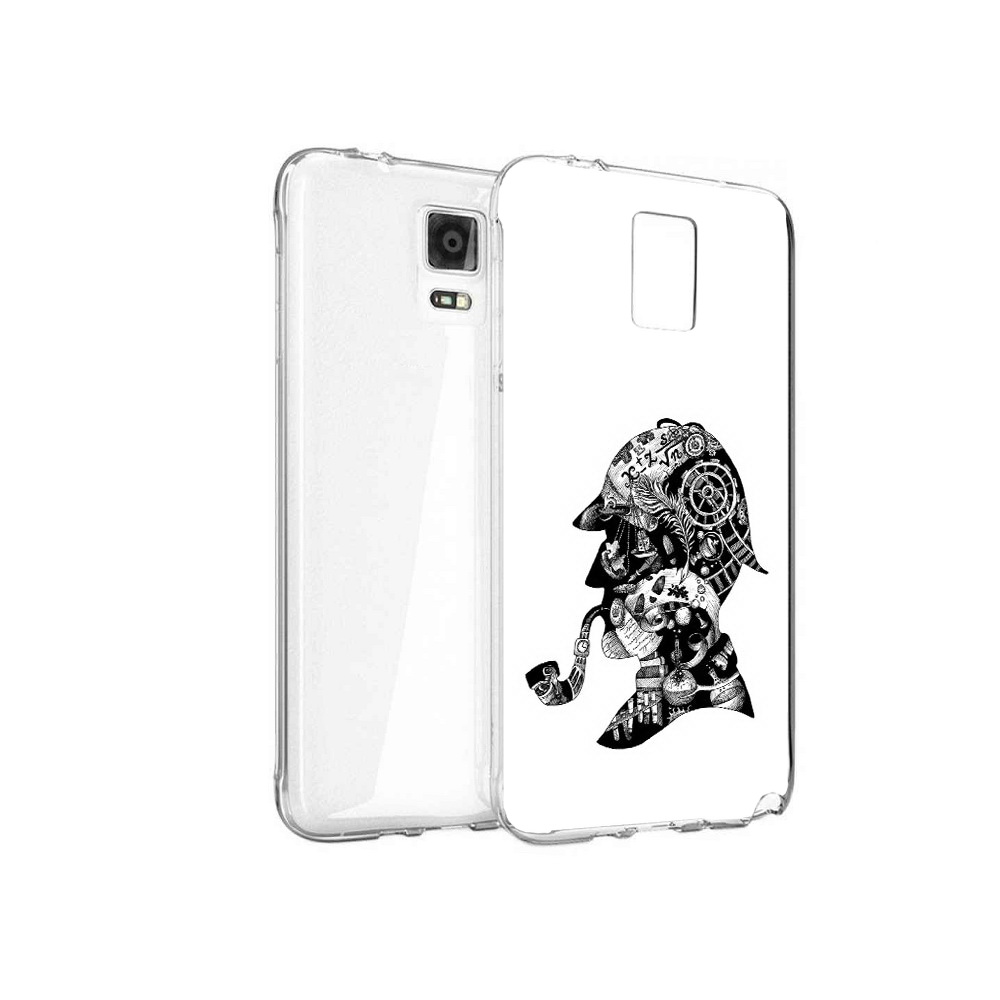 

Чехол MyPads Tocco для Samsung Galaxy Note 4 мужчина с трубкой абстракция, Прозрачный, Tocco