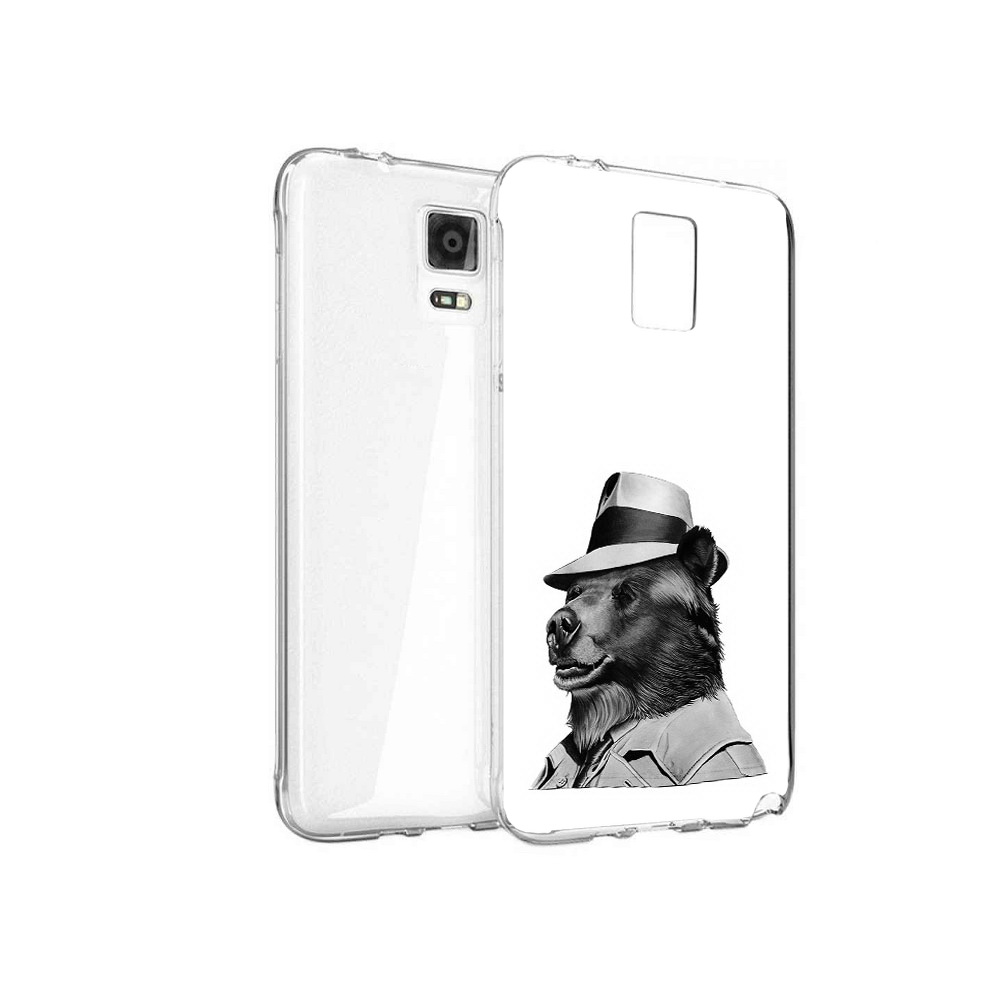Чехол MyPads Tocco для Samsung Galaxy Note 4 медведь в шляпе