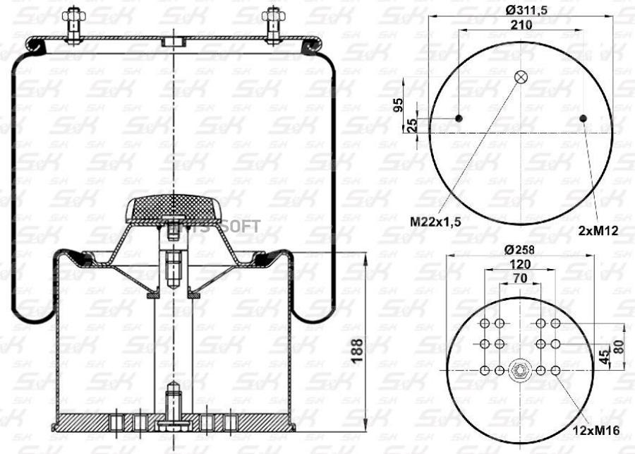 S&K Подушка пневматическая SK88101K01