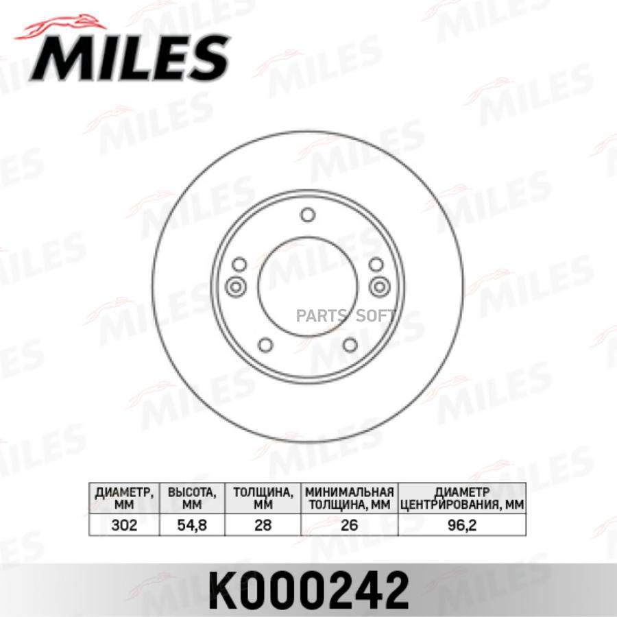 

Диск Тормозной Передний Kia Sorento (Jc) 2.4-3.5 02- (Trw Df4395s) K000242 Miles арт. K000