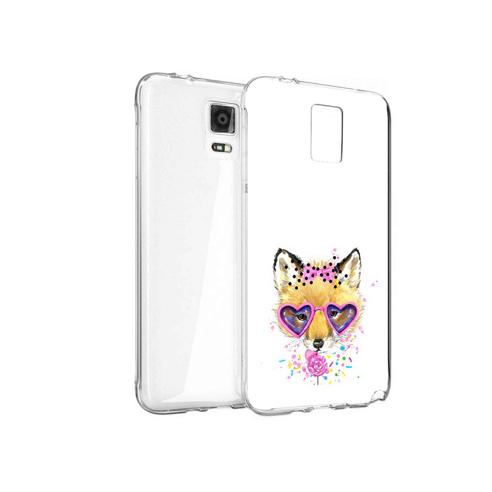 

Чехол MyPads Tocco для Samsung Galaxy Note 4 лисенок с бантиком, Прозрачный, Tocco