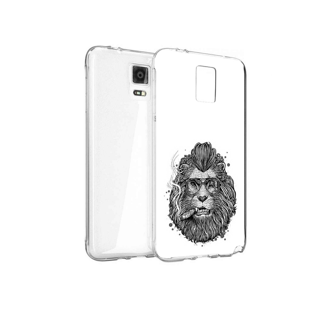 

Чехол MyPads Tocco для Samsung Galaxy Note 4 курящий лев, Прозрачный, Tocco
