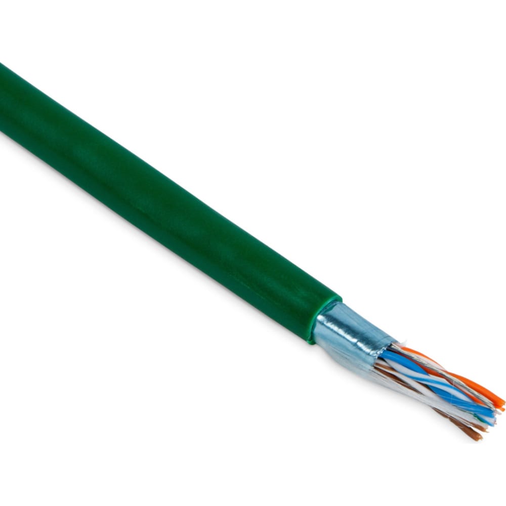 

Кабель витая пара Hyperline FUTP4-C5E-P26-IN-PVC-GN-100 (100 м) экранированная F/UTP, кате