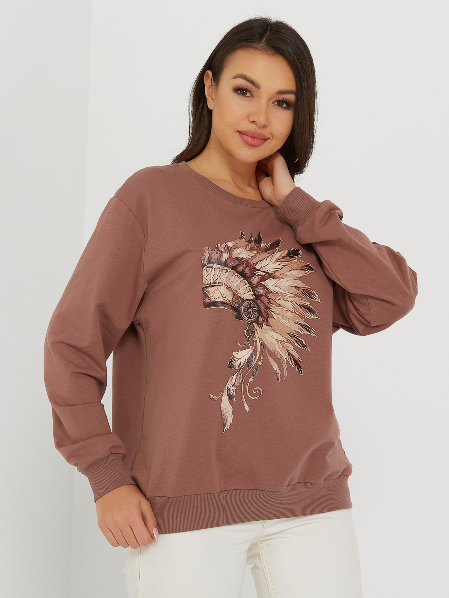 

Свитшот женский KATHARINA KROSS 01-00012848 коричневый XL, 01-00012848