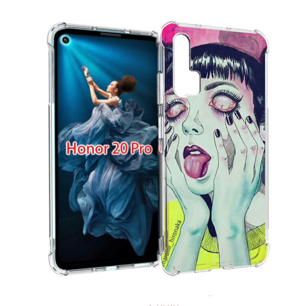 

Чехол бампер MyPads девушка без зрачков для Honor 20 Pro противо, Прозрачный, Tocco