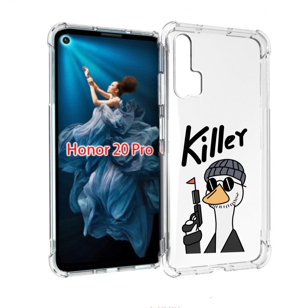 

Чехол бампер MyPads гусь-с-пистолет для Honor 20 Pro противоударный, Прозрачный, Tocco