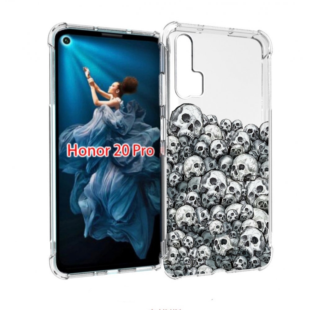 

Чехол бампер MyPads гора из черепов для Honor 20 Pro противоударный, Прозрачный, Tocco