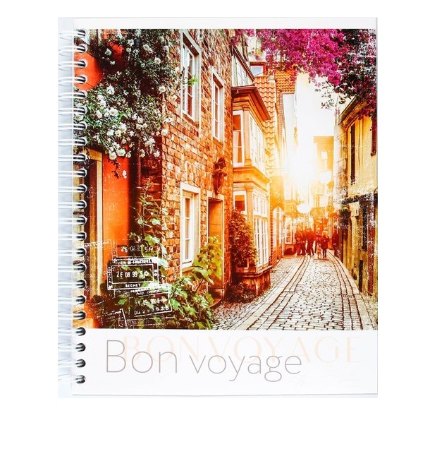 

Тетрадь А5, 96 листов на спирали, блок №2 "Bon voyage"